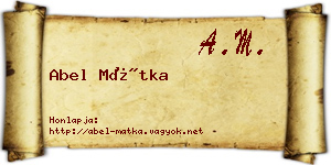 Abel Mátka névjegykártya